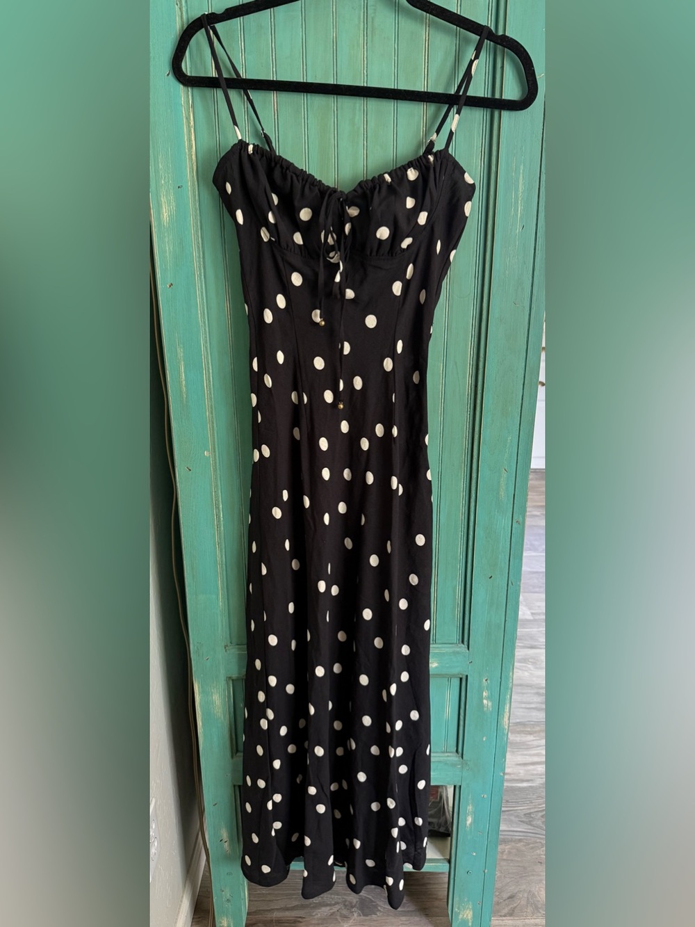 Dress Forum Black Polka Dot Midi Dress NWT - Picture 3 of 4